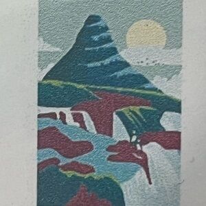 Paint by Numbers Kit – Blue and Purple Mountain with Sun (Single Canvas)